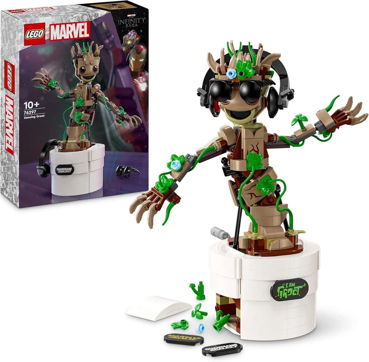 LEGO | Marvel Tanzender Groot - Animierte Minifigur eines Charakters aus Guardians of The Galaxy - Interaktives Spielset 