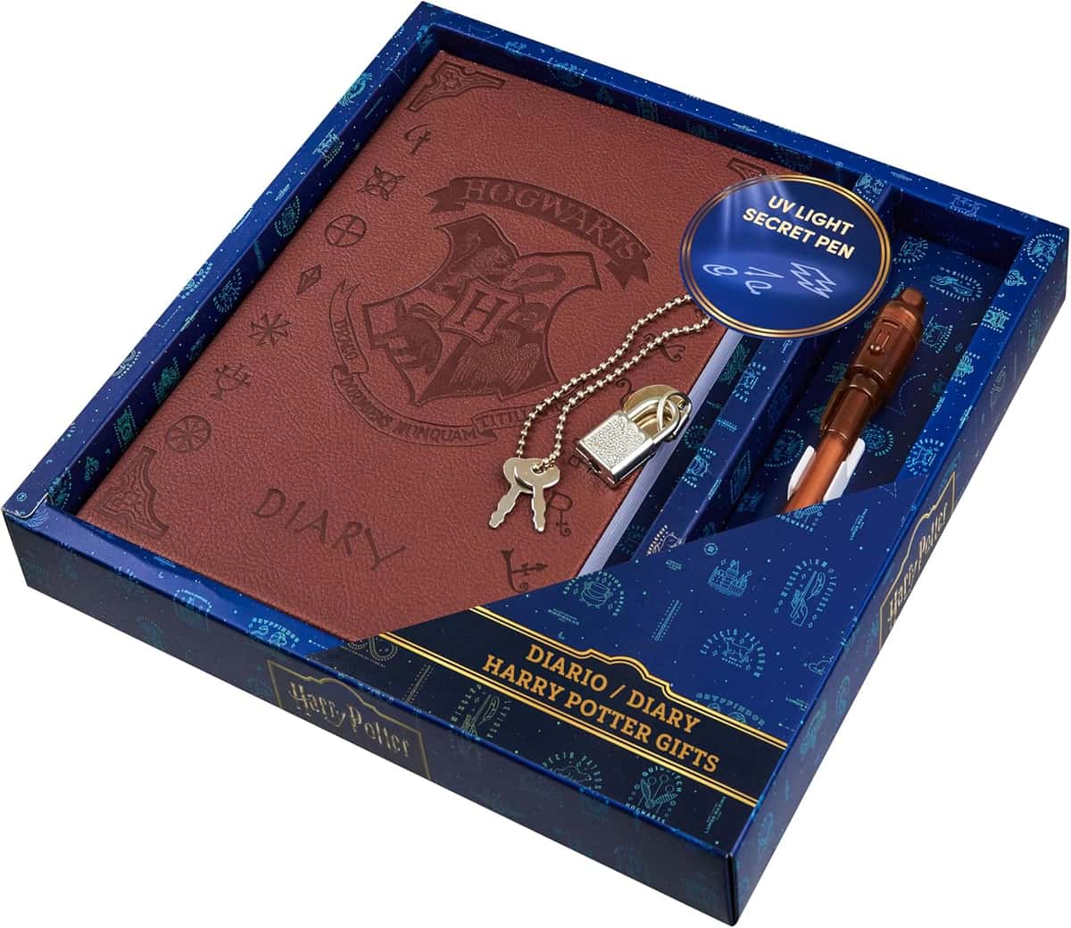 Harry Potter Notizbuch Set für Kinder mit Schloss und Geheimstifte