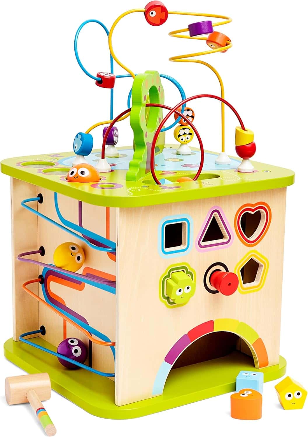 Hape Motorikwürfel „Kleine Tierchen“ - aus Holz, Multifunktions-Spielwürfel