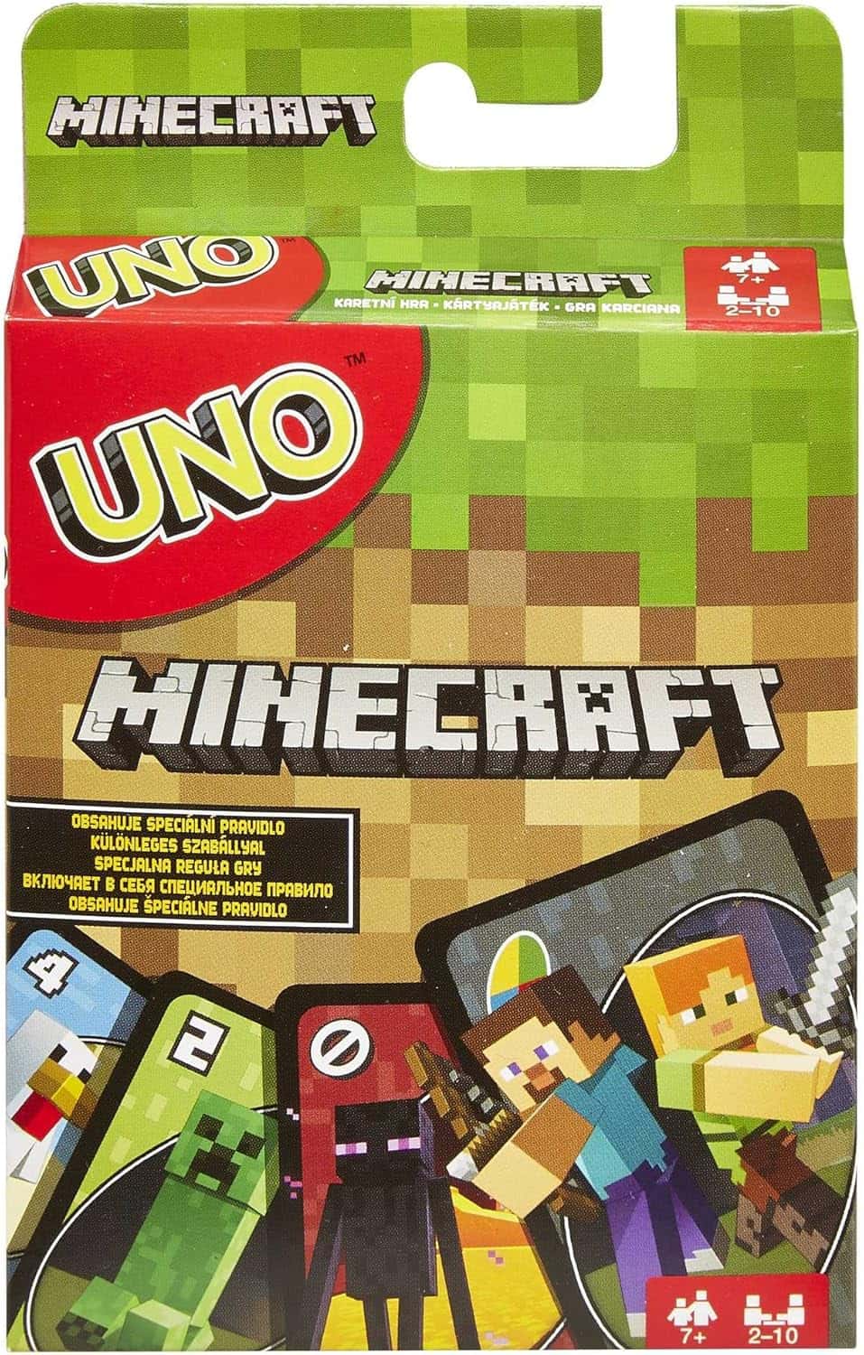 Mattel Games UNO Minecraft Edition - Kartenspiel mit Charakteren aus Minecraft und Einer besonderen Creeper-Karte