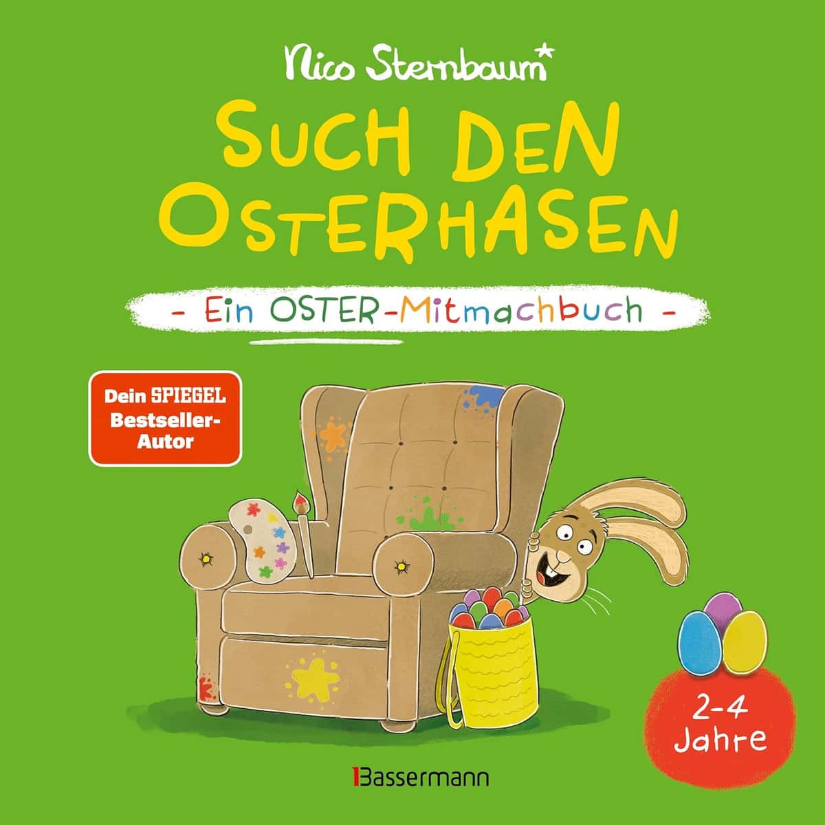 Such den Osterhasen. Ein Oster-Mitmachbuch. Zum Schütteln, Schaukeln, Pusten, Klopfen und sehen, was dann passiert