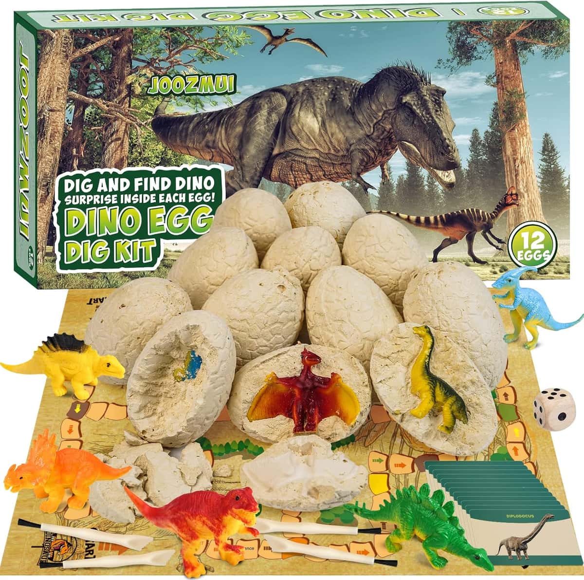 Dino Ausgrabungsset für Kinder, Ei Dinosaurier Spielzeug 