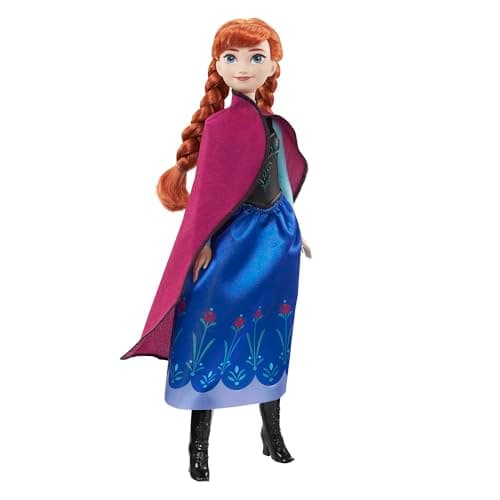 Mattel Disney Prinzessin Anna Puppe, Die Eiskönigin Puppe, kämmbare Haare, beweglich, im Reiseoutfit, abnehmbarer Umhang, Disney Geschenke, Spielzeug ab 3 Jahre – Bild 6