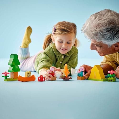 DUPLO Peppa Pig Campingausflug mit Papa Wutz – Montessori Spielzeug für Mädchen & Jungen ab 2 Jahren  – Bild 2