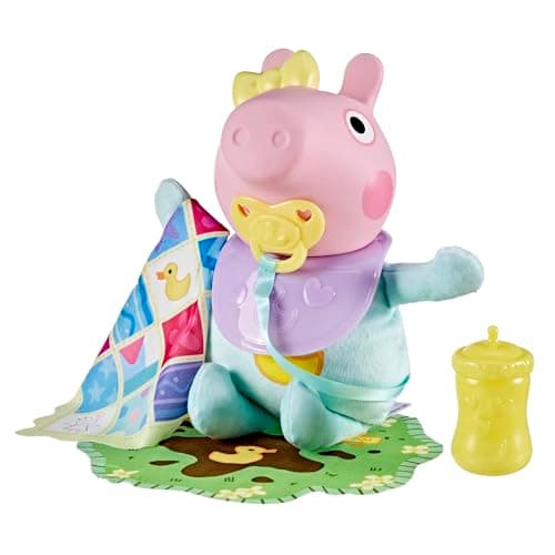 Peppa Pig Grunz und Kuschel Evie interaktive Babypuppe mit 20 Geräuschen und vielen Funktionen, Spielzeug-Set für Kinder ab 3 Jahren – Bild 2