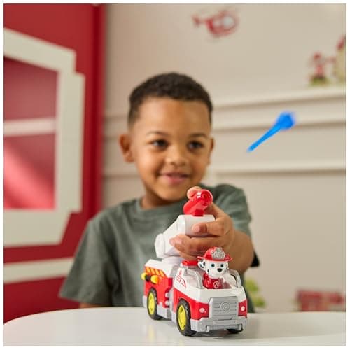 PAW PATROL – Fire Rescue Marshalls Feuerwehr-Fahrzeug mit Löschspritze und Marshall Hundefigur, Spielzeug für Kinder ab 3 Jahren – Bild 3