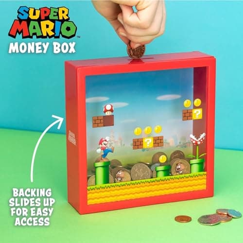 Super Mario Sparschwein - Offiziell lizenziertes Nintendo-Sparschwein, Geschenk für Mario Bros-Fans, 18 cm – Bild 5