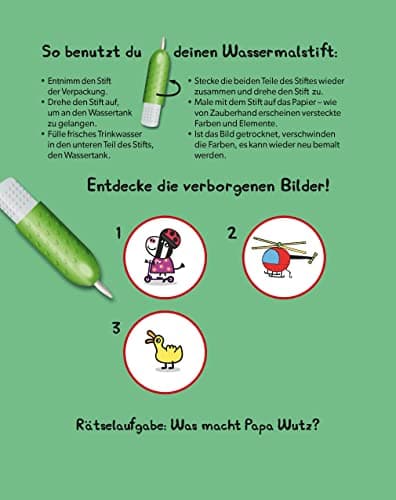 Peppa Pig Wasserzauber - einfach mit Wasser malen: Malbuch mit Wassertankstift für Kinder ab 3 Jahren – Bild 4