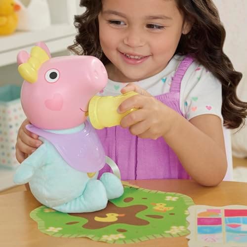 Peppa Pig Grunz und Kuschel Evie interaktive Babypuppe mit 20 Geräuschen und vielen Funktionen, Spielzeug-Set für Kinder ab 3 Jahren – Bild 6