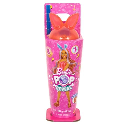 Barbie Pop-Reveal-Set aus Puppe und Accessoires, Shakes-Serie, duftende süße Kätzchen-Modepuppe & Haustier, mit 8 Überraschungen inklusive Farbwechsel – Bild 6
