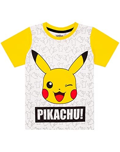 Pokemon Pikachu Gesicht Grau Gelb Jungen Kinder Short-Pyjamas Nachtwäsche Set – Bild 6