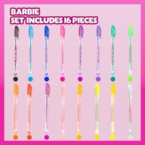 16-teiliges set mit Glitzerstiften zum Bemalen des Körpers in glitzernden und leuchtenden Farben von Townley Girl, für Kinder ab 3 Jahren (Barbie) – Bild 2