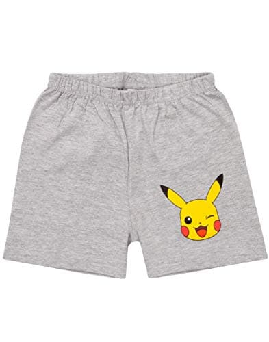 Pokemon Pikachu Gesicht Grau Gelb Jungen Kinder Short-Pyjamas Nachtwäsche Set – Bild 7