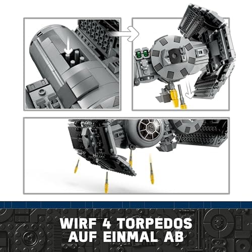 LEGO Star Wars TIE Bombe Spielzeug mit Darth Vader Minifigur mit Lichtschwert und Gonk-Droide, Starfighter Modell – Bild 5