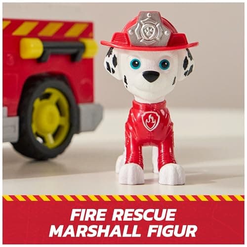 PAW PATROL – Fire Rescue Marshalls Feuerwehr-Fahrzeug mit Löschspritze und Marshall Hundefigur, Spielzeug für Kinder ab 3 Jahren – Bild 7