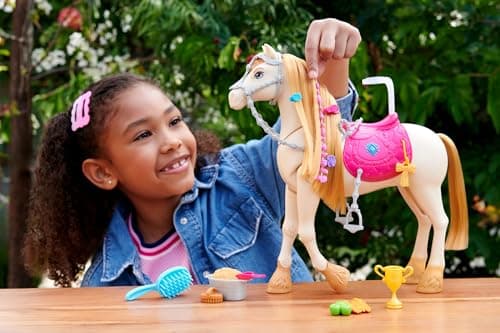 Barbie Spielzeugpferd mit Geräuschen, Musik und Zubehör, inspiriert von Barbie Mysteries: Das geheimnisvolle Pferdeabenteuer“ Pferd kann sich bewegen, tanzen und mit den Augen blinzeln – Bild 2