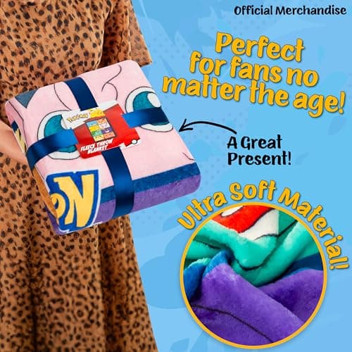 Pokemon Kinderdecke 130x150 cm, Flauschige Fleecedecke, Weiche Kuscheldecke für Sofa, Bett & Reisen, Geschenke für Jungen & Mädchen – Bild 5