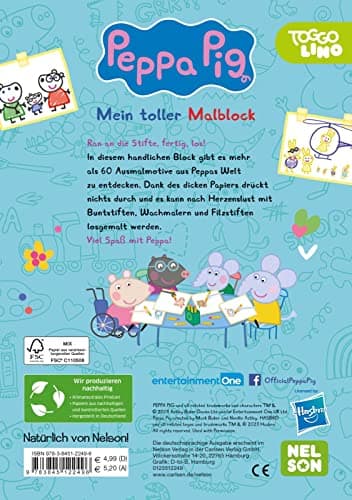 Peppa Wutz Ausmalbilder: Mein toller Malblock: Malvorlagen für Kinder ab 3 Jahren – Bild 2