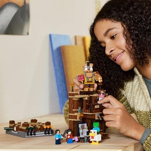 LEGO Minecraft Waldanwesen mit Boxring - Interaktives Gaming Spielzeug- Baby-Zombie, Steve, Garret und Henry Minifiguren – Bild 2