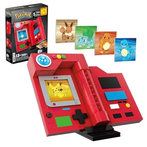 MEGA Pokémon Bauspielzeug Kanto-Region Pokédex mit 322 Teilen, Lichtfunktion und Karten – Bild 2