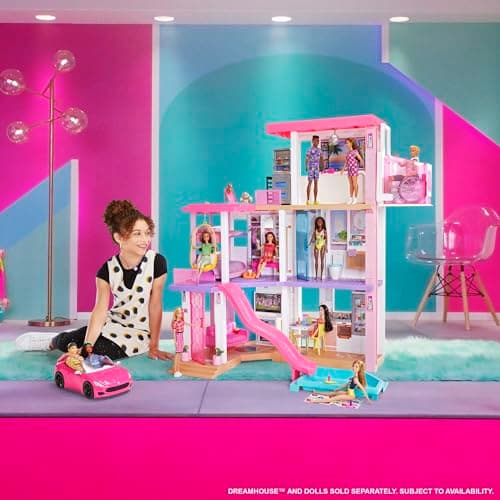 Barbie HBT92 - Cabrio-Fahrzeug, pink mit rollenden Rädern und realistischen Details, 2-Sitzer, Spielzeug Geschenk für Kinder ab 3 Jahren – Bild 2