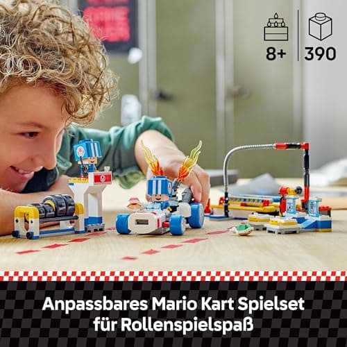 LEGO Super Mario: Mario Kart – Toad’s Garage Set, Nintendo Mechanic Toy with 2 Blue Toad Character Figures for Independent Play – Bild 4