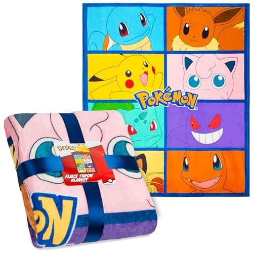 Pokemon Kinderdecke 130x150 cm, Flauschige Fleecedecke, Weiche Kuscheldecke für Sofa, Bett & Reisen, Geschenke für Jungen & Mädchen – Bild 2