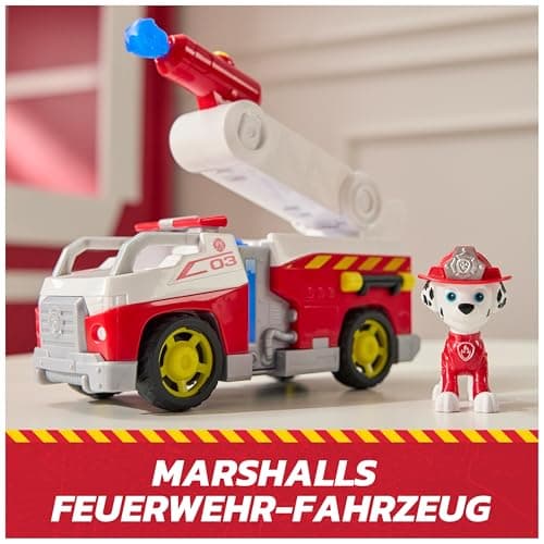 PAW PATROL – Fire Rescue Marshalls Feuerwehr-Fahrzeug mit Löschspritze und Marshall Hundefigur, Spielzeug für Kinder ab 3 Jahren – Bild 4