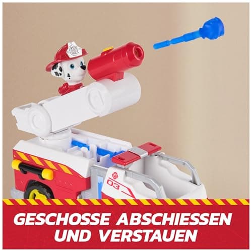 PAW PATROL – Fire Rescue Marshalls Feuerwehr-Fahrzeug mit Löschspritze und Marshall Hundefigur, Spielzeug für Kinder ab 3 Jahren – Bild 6