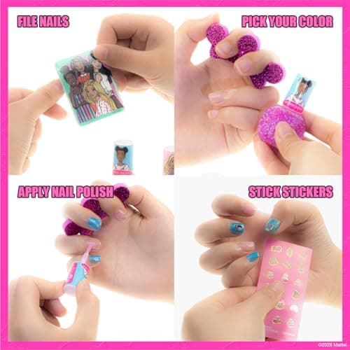 Barbie Make-up gefüllt Rucksack Set, einschließlich Lippenbalsam, Nagellack, Nagelfile, Haarbögen anderes Zubehör, Alter 3+ – Bild 6
