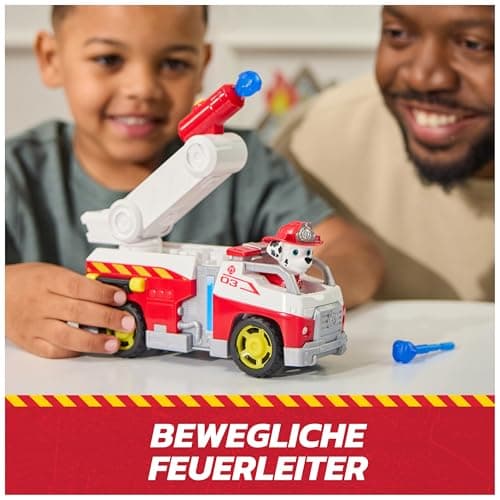PAW PATROL – Fire Rescue Marshalls Feuerwehr-Fahrzeug mit Löschspritze und Marshall Hundefigur, Spielzeug für Kinder ab 3 Jahren – Bild 5