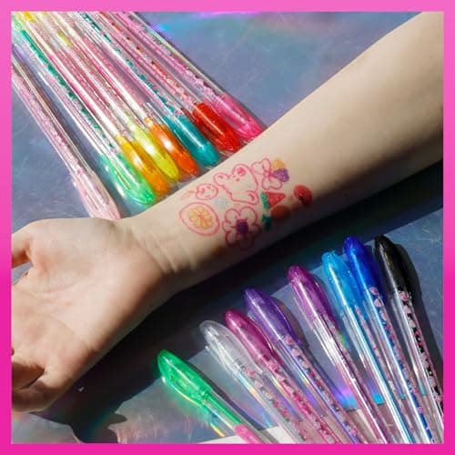 16-teiliges set mit Glitzerstiften zum Bemalen des Körpers in glitzernden und leuchtenden Farben von Townley Girl, für Kinder ab 3 Jahren (Barbie) – Bild 3