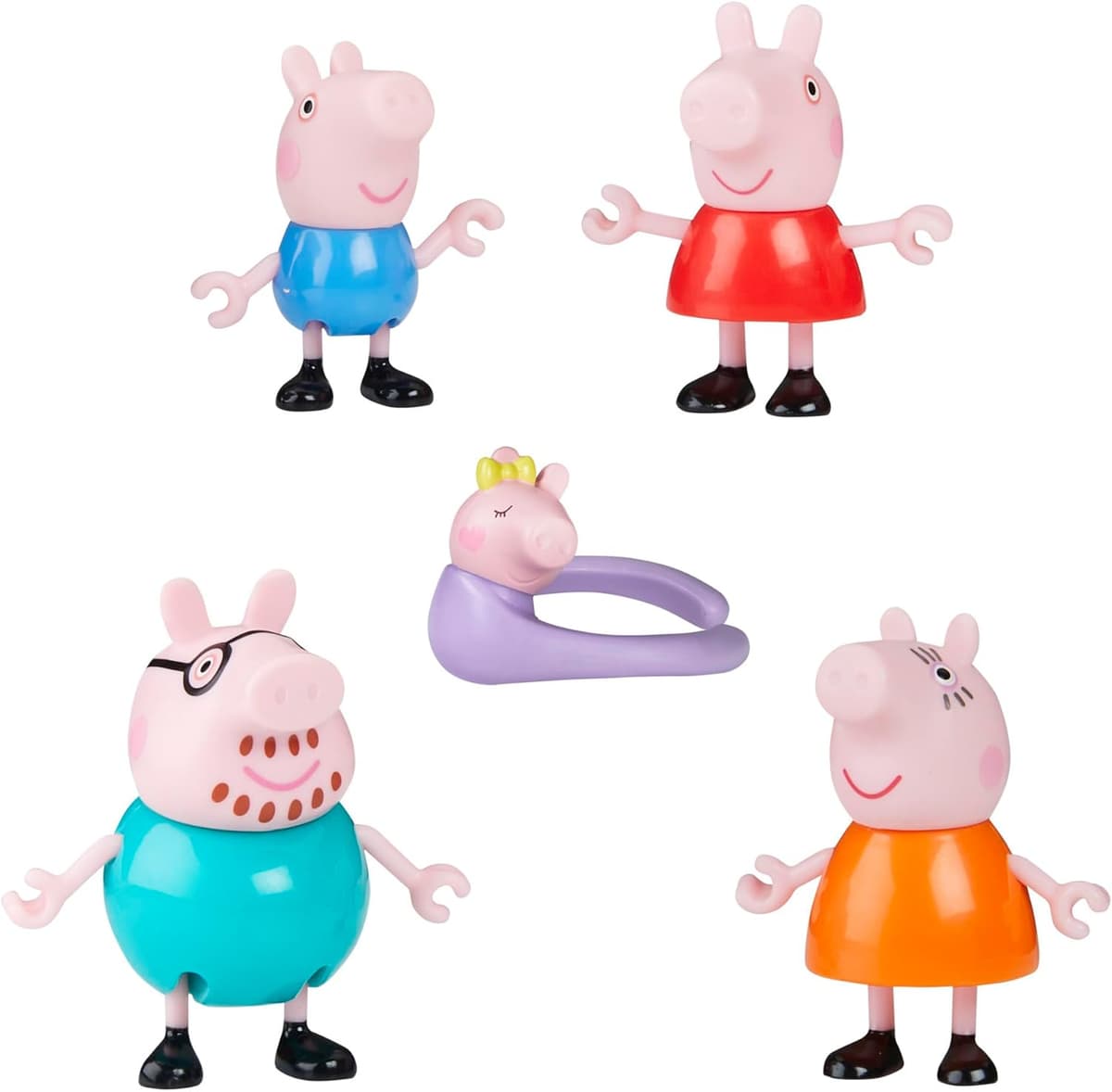 Peppa Pig Peppas fünfköpfige Familie Figurenset, Pink – Bild 1
