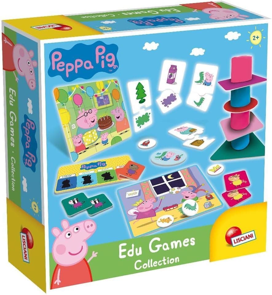 Lisciani - PEPPA PIG - Sammlung von 10 Lernspiele ab 2 Jahren - Farben, Formen, Puzzle, Zahlen, Memory, Suchen & Finden – Bild 1