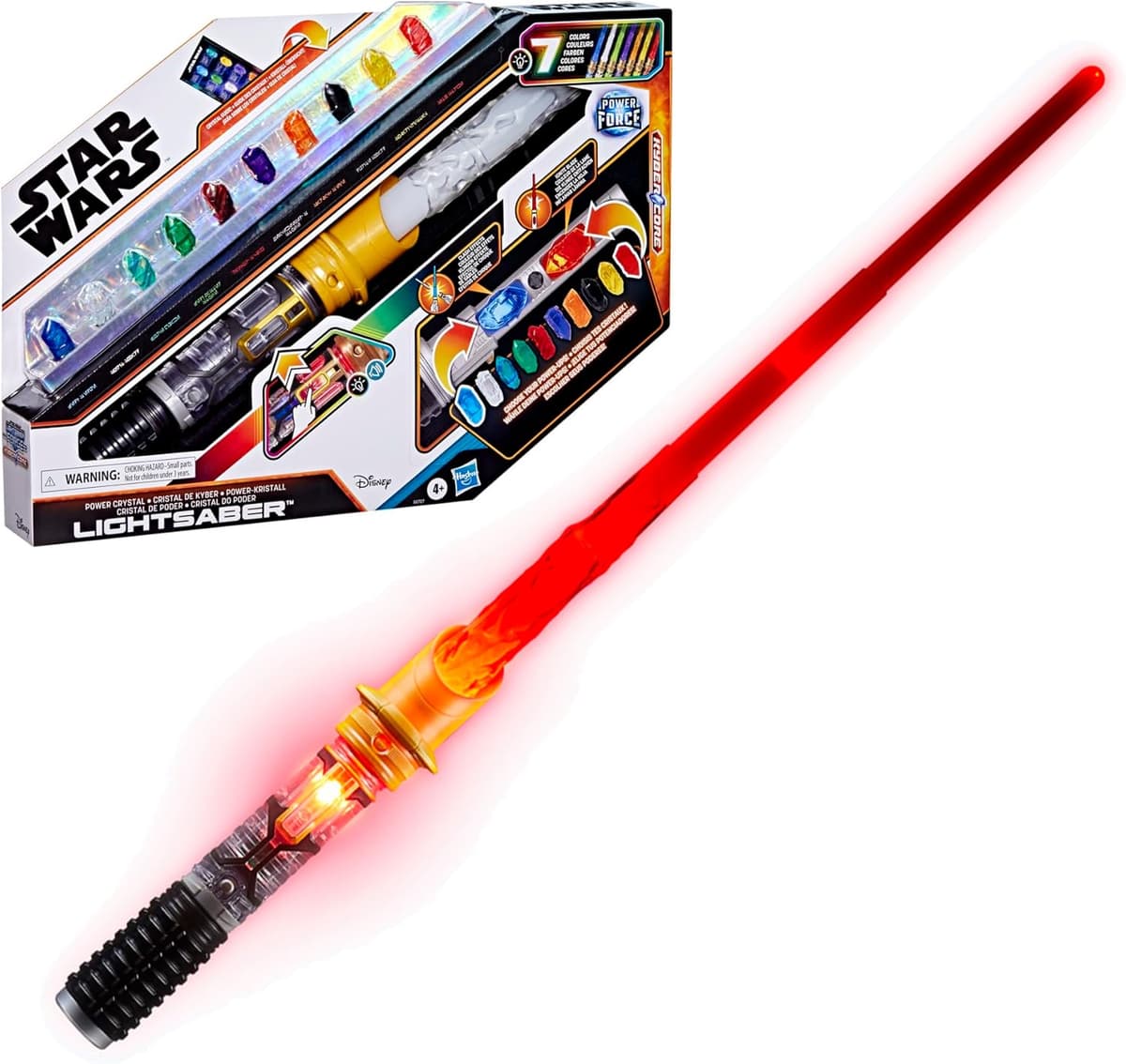 Star Wars Power-Kristall Lichtschwert, 7 Farben & 10 Kristalle, 50+ Farbwechsel-Kombinationen, Lichter & Geräusche, Spielzeug für Jungen und Mädchen ab 4 Jahren – Bild 1