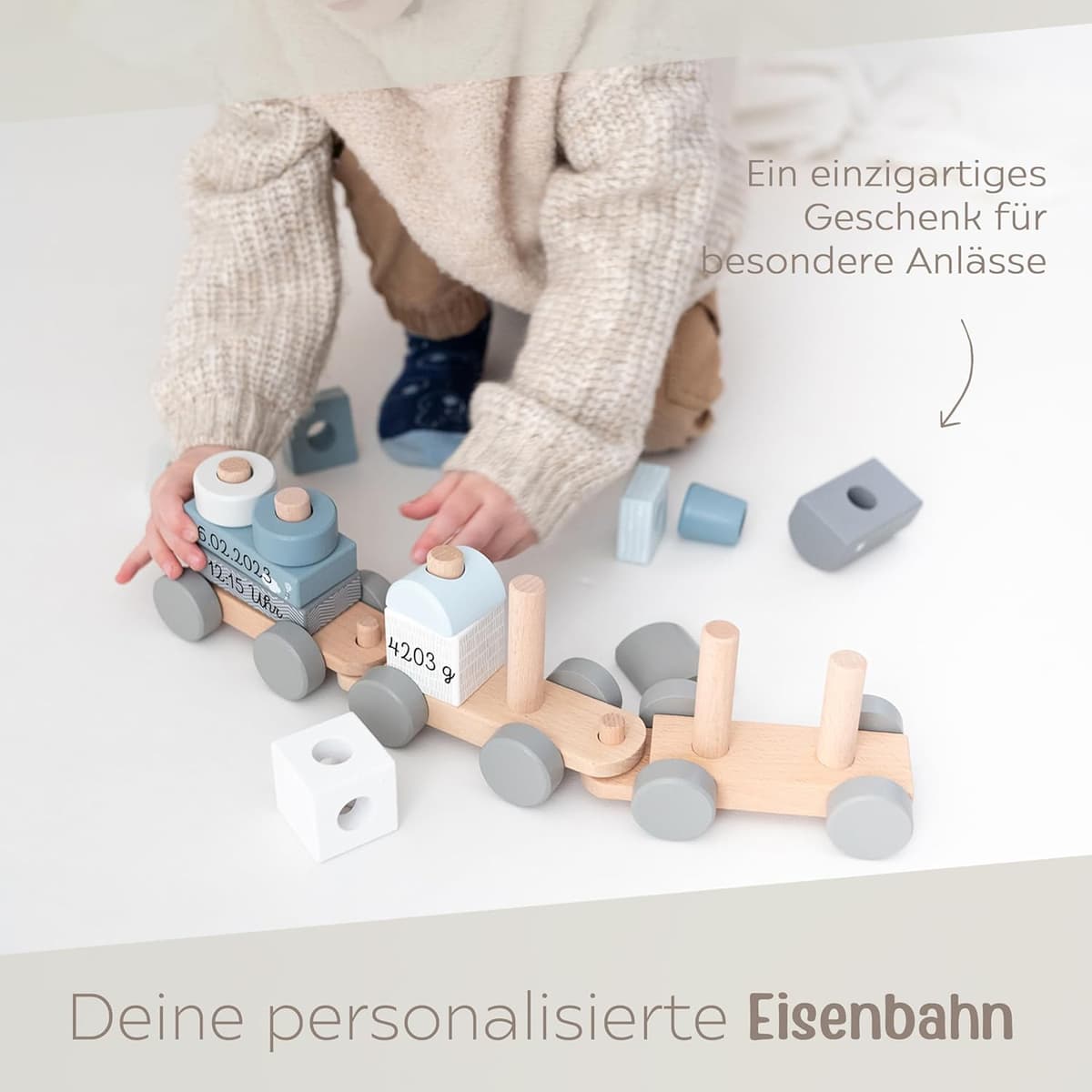 Wunderwunsch Personalisierte Holz Eisenbahn – Bild 2