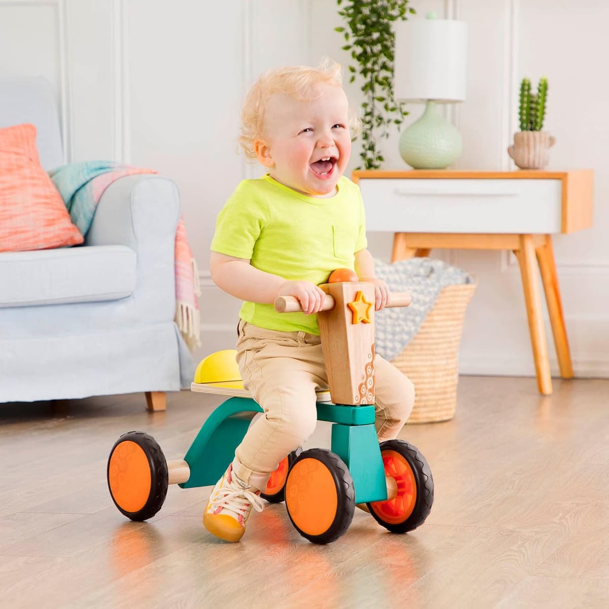 B toys - Sanfter Reiter - Holzfahrrad für Kleinkinder - Balance-Spielzeug – Bild 1