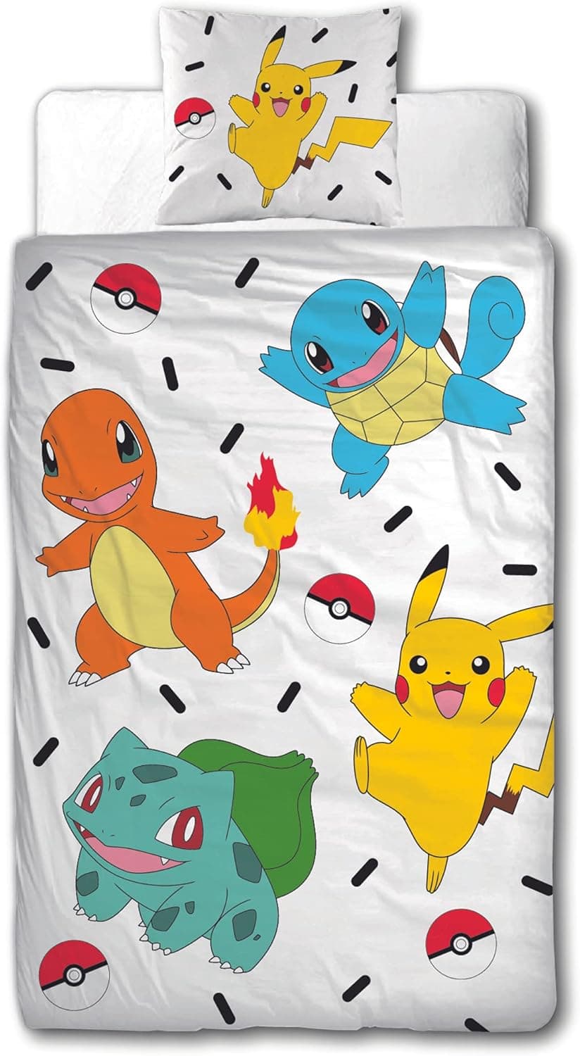 Character World Pokemon Bettwäsche 135x200 cm + 80x80 cm 100% Baumwolle – Bild 1
