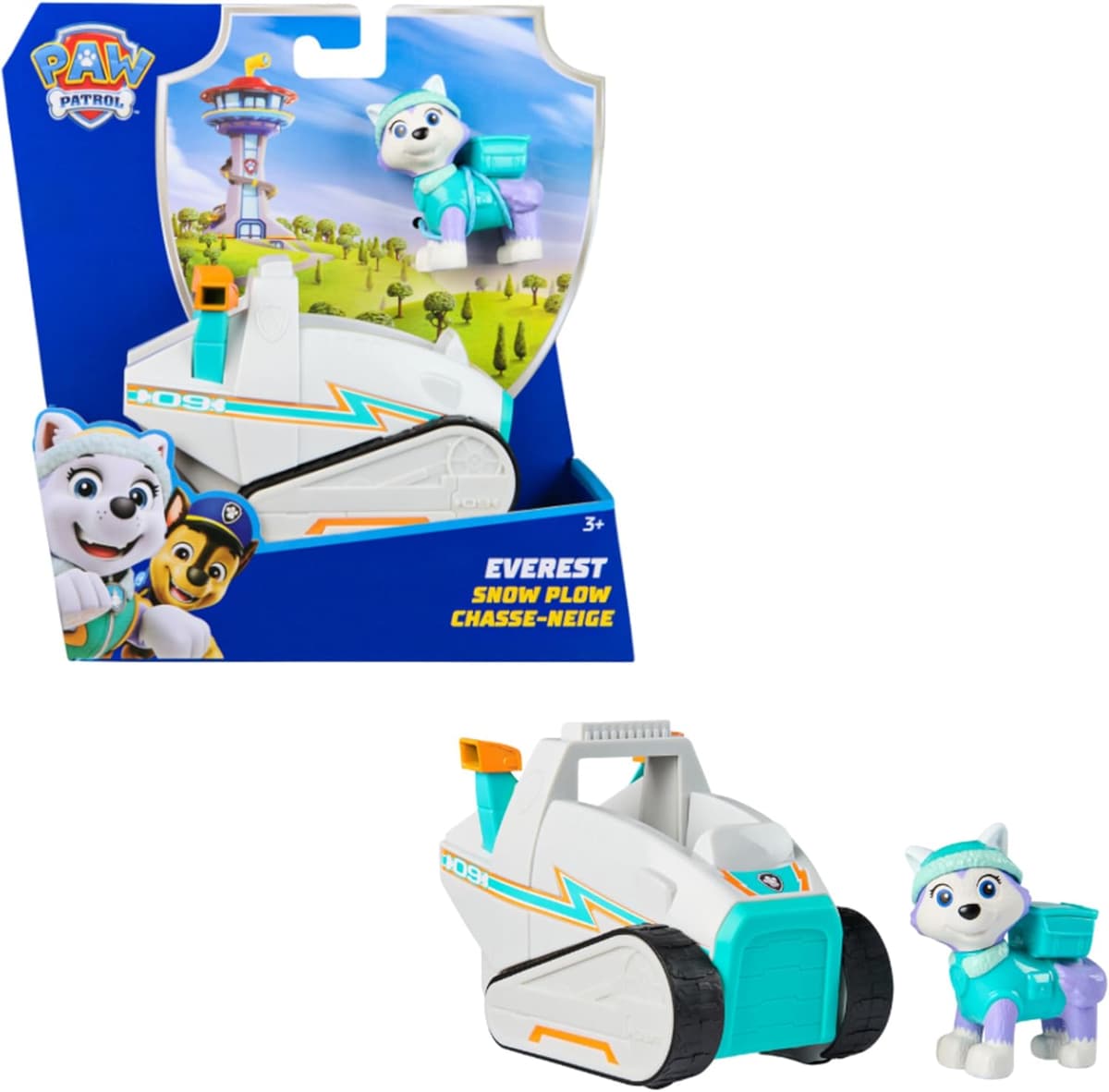 PAW PATROL - Everest-Figur mit Schneemobil-Rettungsfahrzeug, stabiles Basis-Fahrzeug , authentisches Spielzeug zur Serie für Kinder ab 3 Jahren – Bild 1