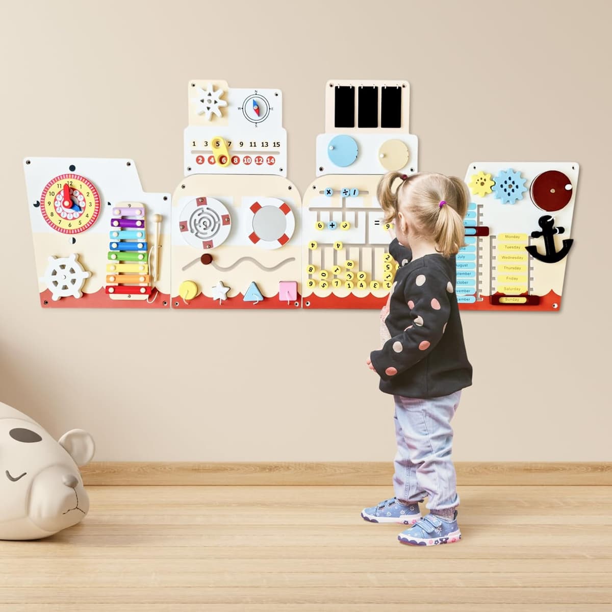 Cateam Sensorisches Wandpaneel für Kinder – 16in1 Montessori Aktivitätsbrett aus Holz – Bild 1