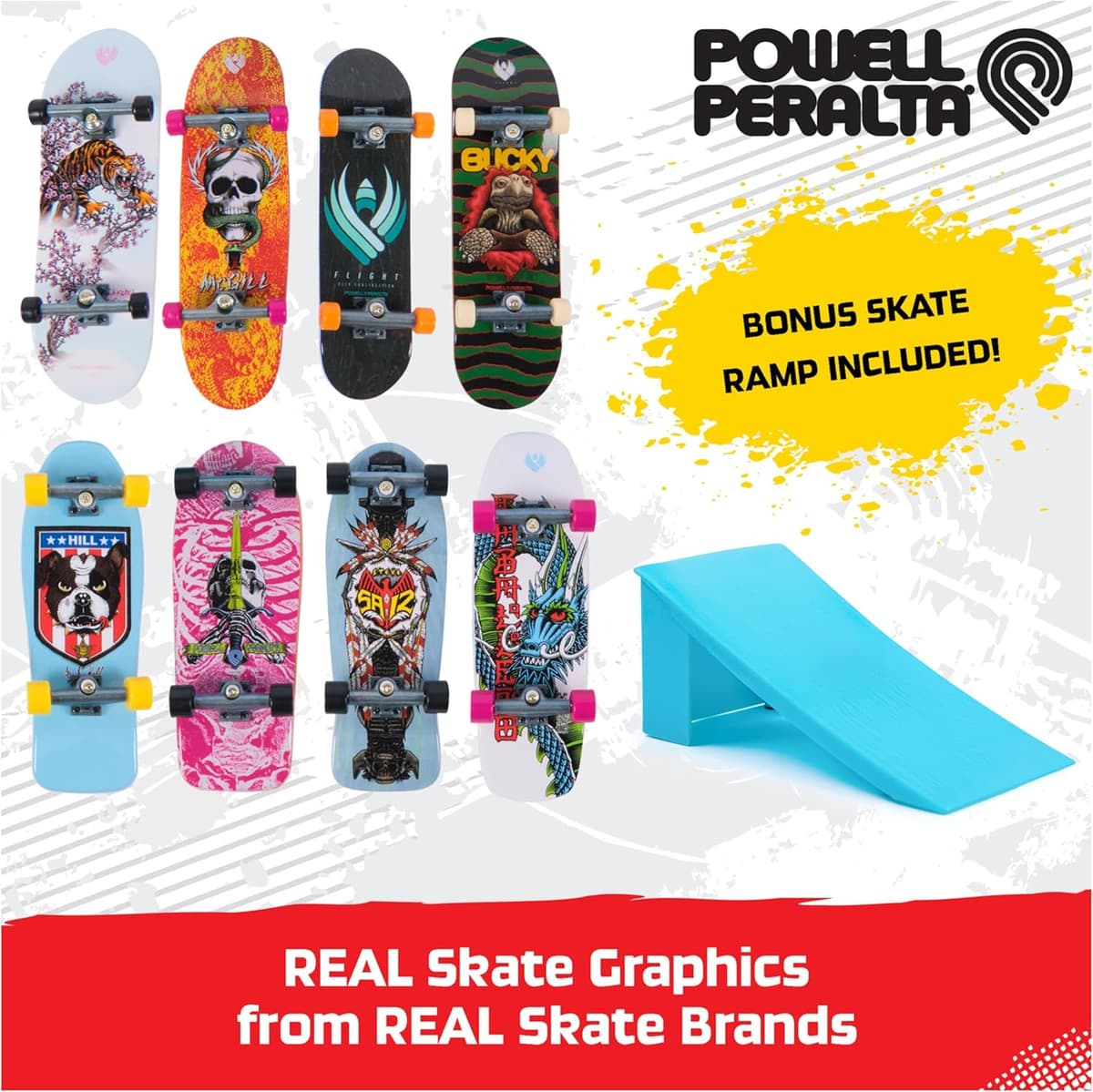 Tech Deck, Powell Peralta Legends SK8Shop Bonus Pack mit Rampe, personalisierbares Mini-Skateboard – Bild 1