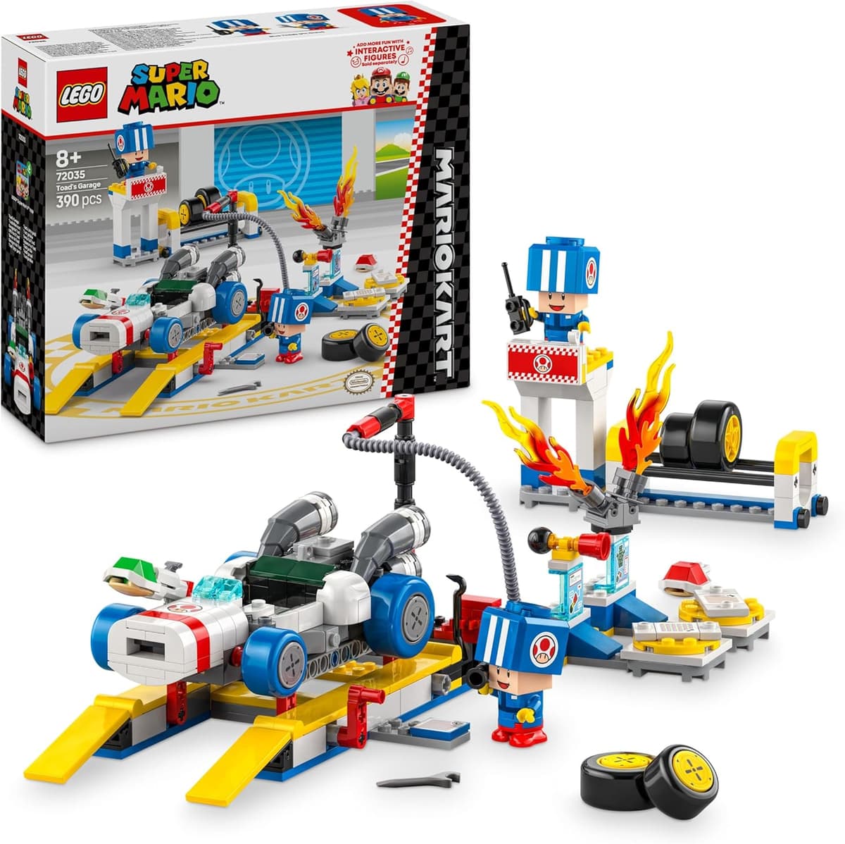 LEGO Super Mario: Mario Kart – Toad’s Garage Set, Nintendo Mechanic Toy with 2 Blue Toad Character Figures for Independent Play – Bild 1
