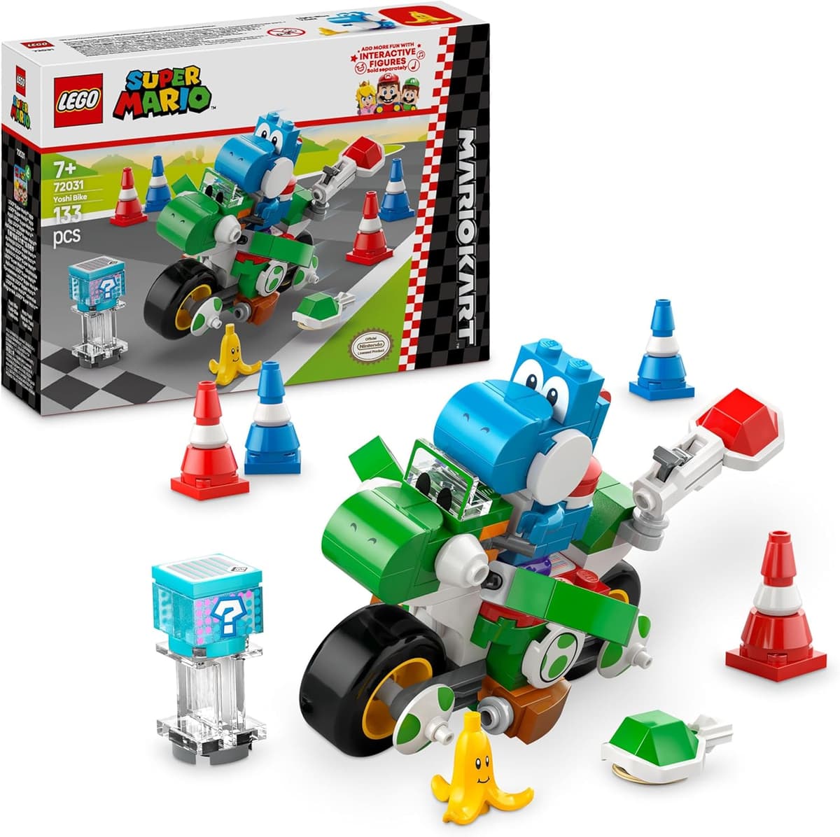 LEGO Super Mario: Mario Kart – Yoshi-Bike, Nintendo Abenteuer-Set zum Sammeln, Geschenk für Kinder, Jungen, Mädchen und Gamer ab 7 Jahren, Sammlerstück mit Yoshi Figur – Bild 1