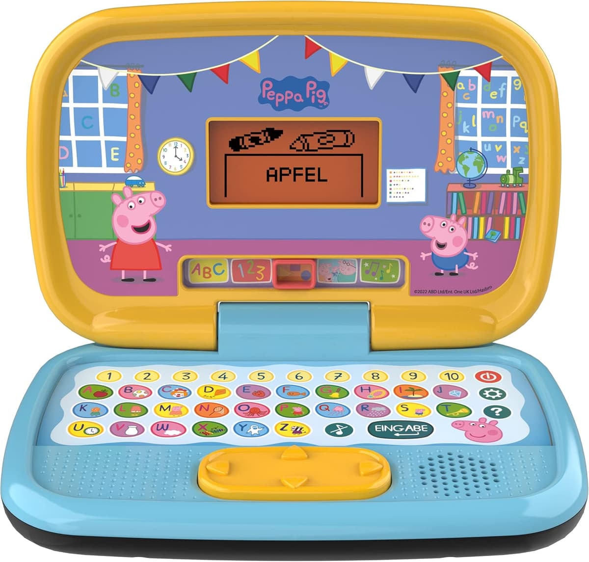 Vtech Peppas Lernlaptop – Lerncomputer mit ABC-Tastatur und verschiedenen Lerninhalten mit den Themen Buchstaben und Wörter, Zahlen, Logik, Spiele und Musik – Für Kinder von 3-6 Jahren – Bild 1