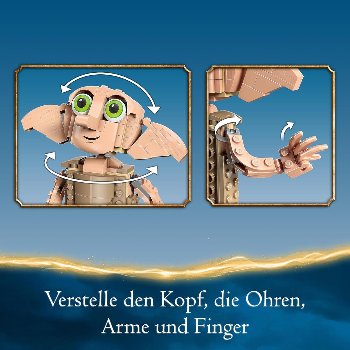 LEGO Harry Potter Dobby der Hauself Set, bewegliche ikonische Figur, Spielzeug, Schlafzimmer Accessoire & Deko – Bild 4