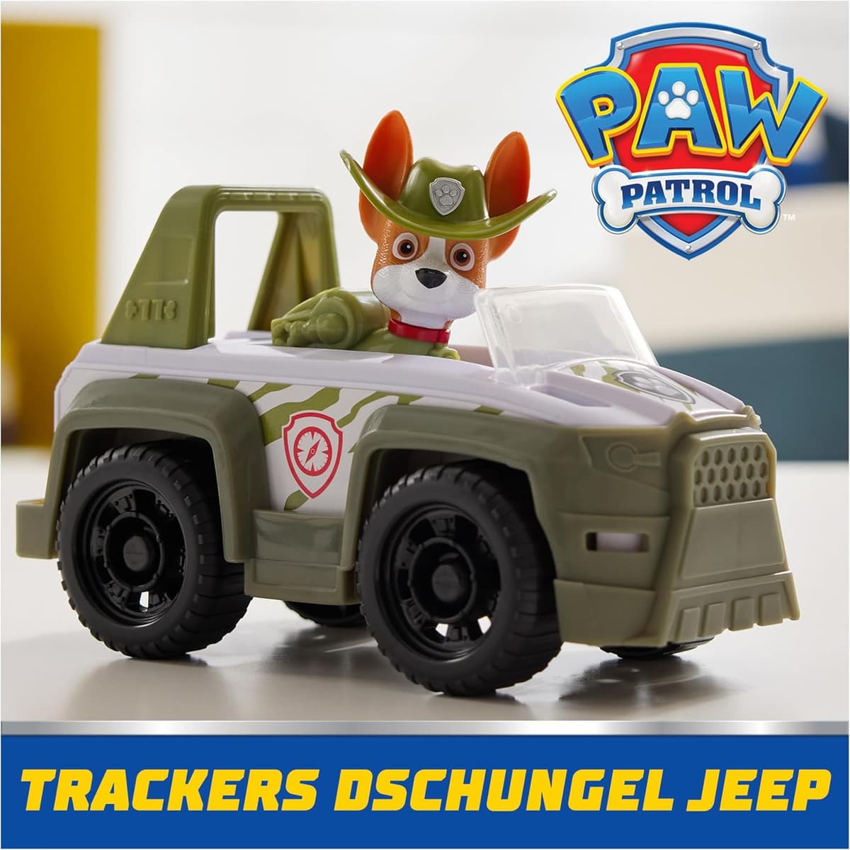 PAW PATROL - Tracker-Figur mit Dschungel-Fahrzeug, stabiles Basis-Fahrzeug – Bild 2