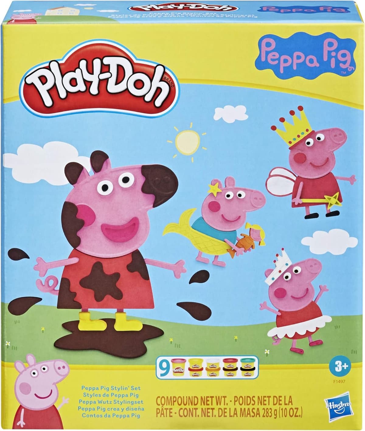 Play-Doh Peppa Wutz Stylingset mit 9 Dosen und 11 Accessoires, Peppa Wutz Spielzeug für Kinder ab 3 Jahren, Multicolour – Bild 1