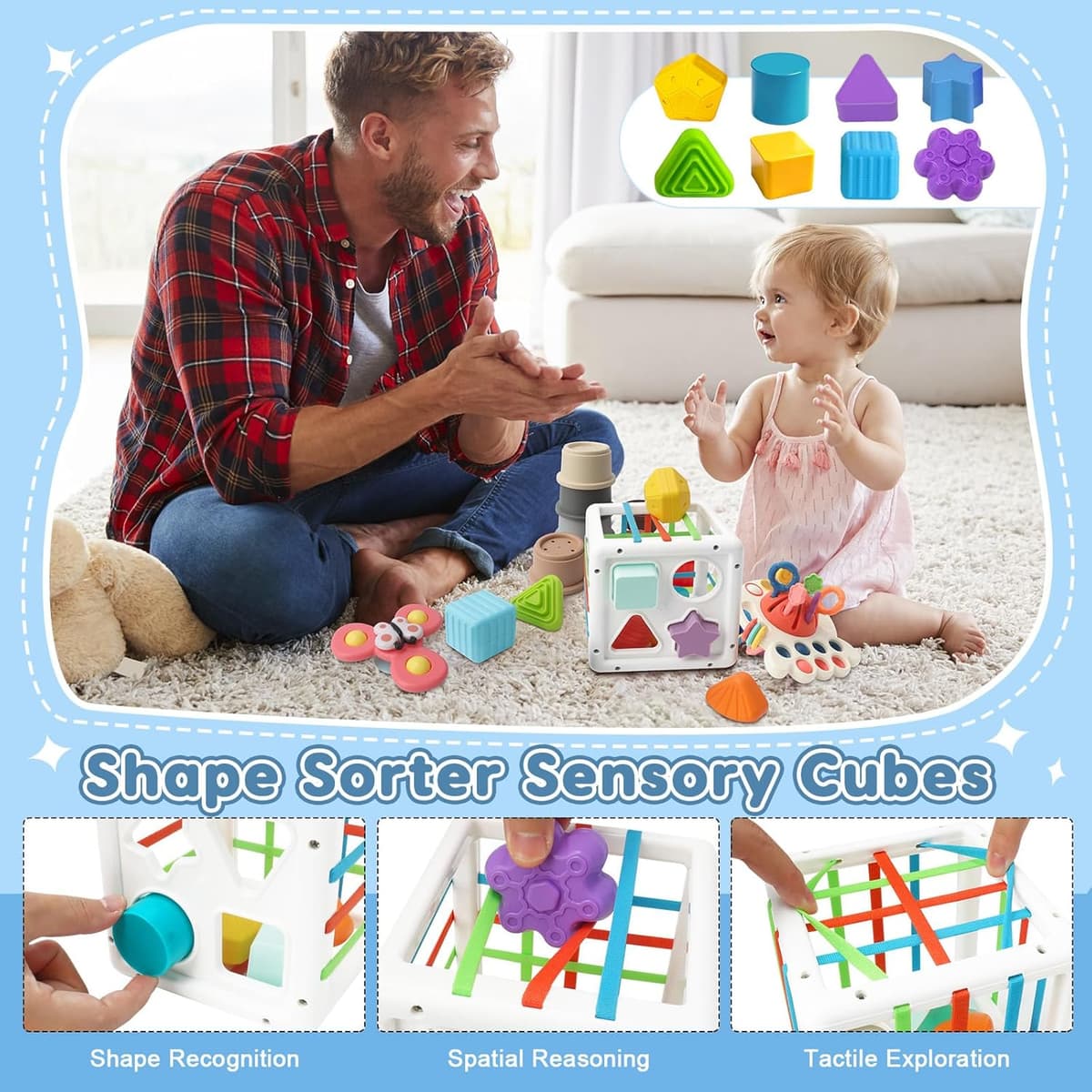6 in 1 Baby Spielzeug, Montessori Spielzeug für Babys – Bild 4