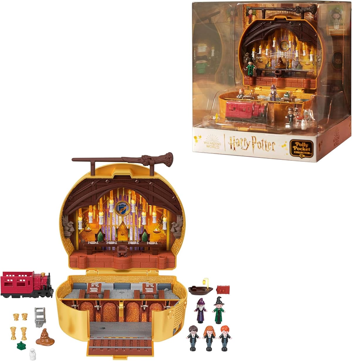 Polly Pocket Sammler-Spielset, Harry Potter-Schatulle mit 5 Puppen und 11 Zubehörteilen – Bild 1