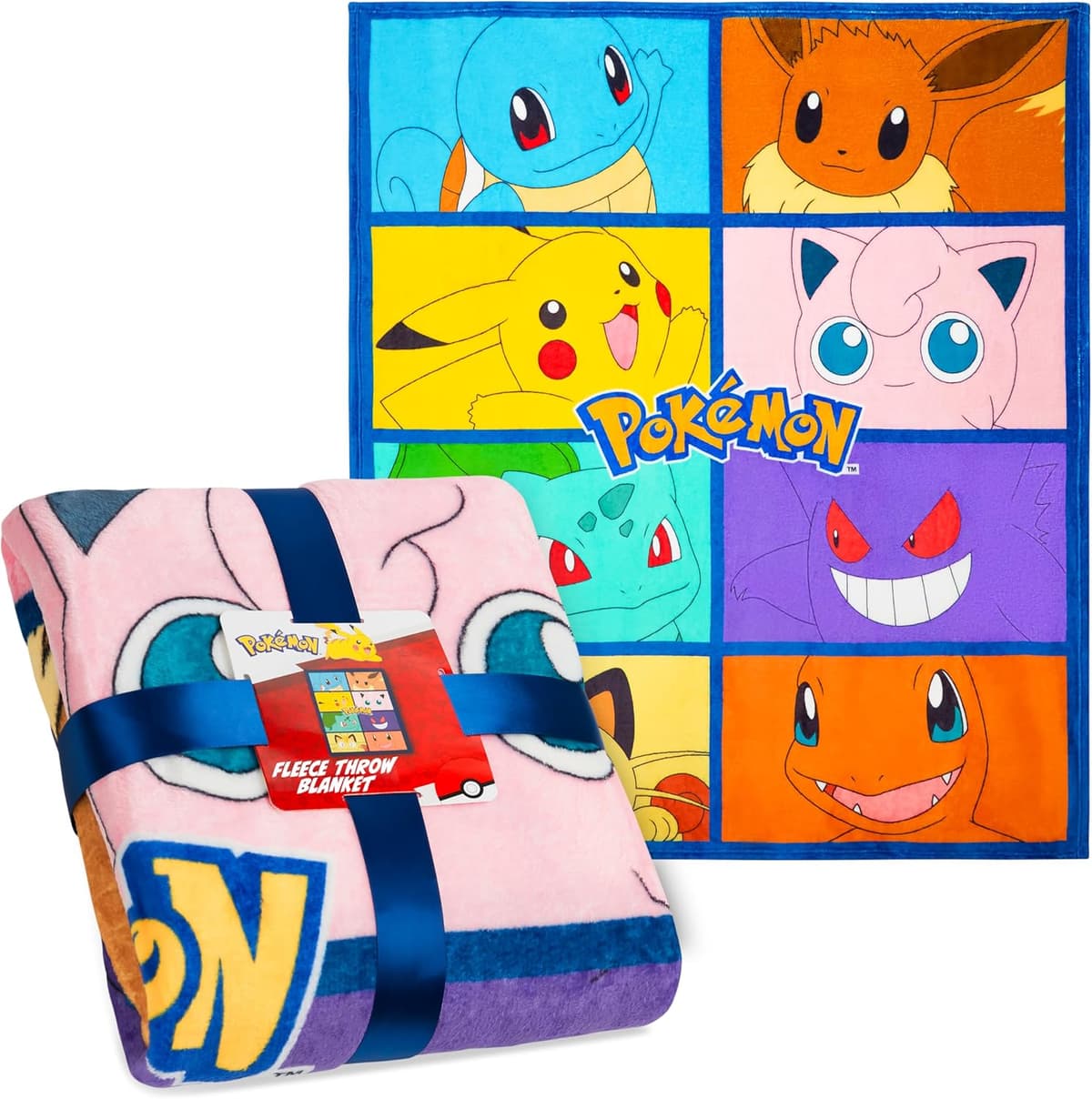 Pokemon Kinderdecke 130x150 cm, Flauschige Fleecedecke, Weiche Kuscheldecke für Sofa, Bett & Reisen, Geschenke für Jungen & Mädchen – Bild 1